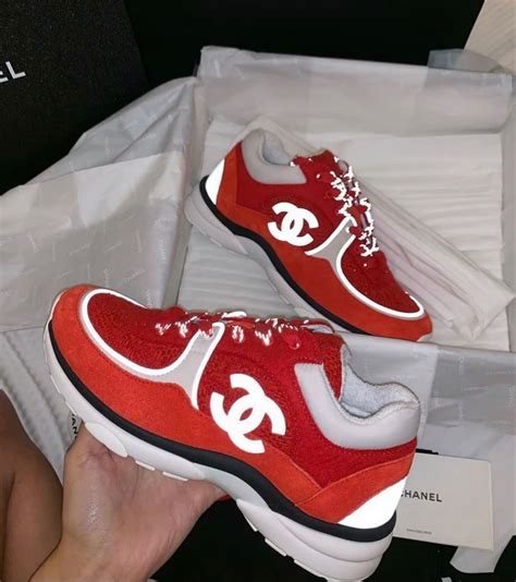 chanel red shoe|authentic chanel sneakers.